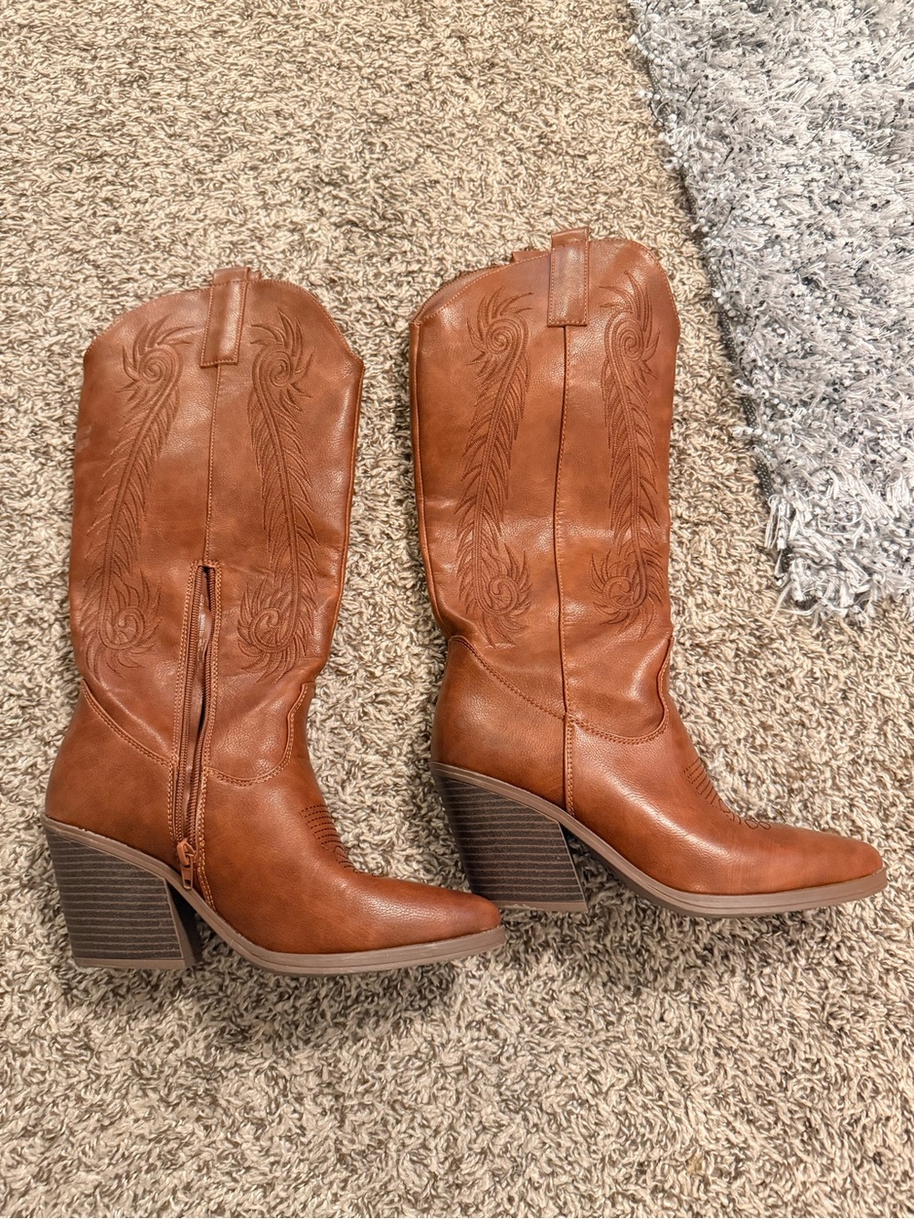 Ardene Brown Western Block Heel Boots